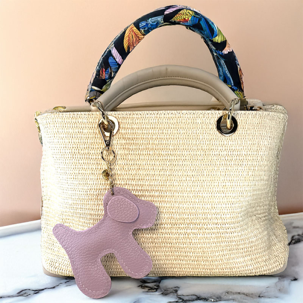 Trixi Gronau Bag Charm Taschenanhaenger Doggy xl Leder flieder style